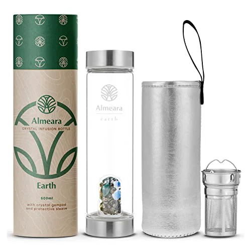 Solid Crystal Water Bottle with Moss Agate Trusted