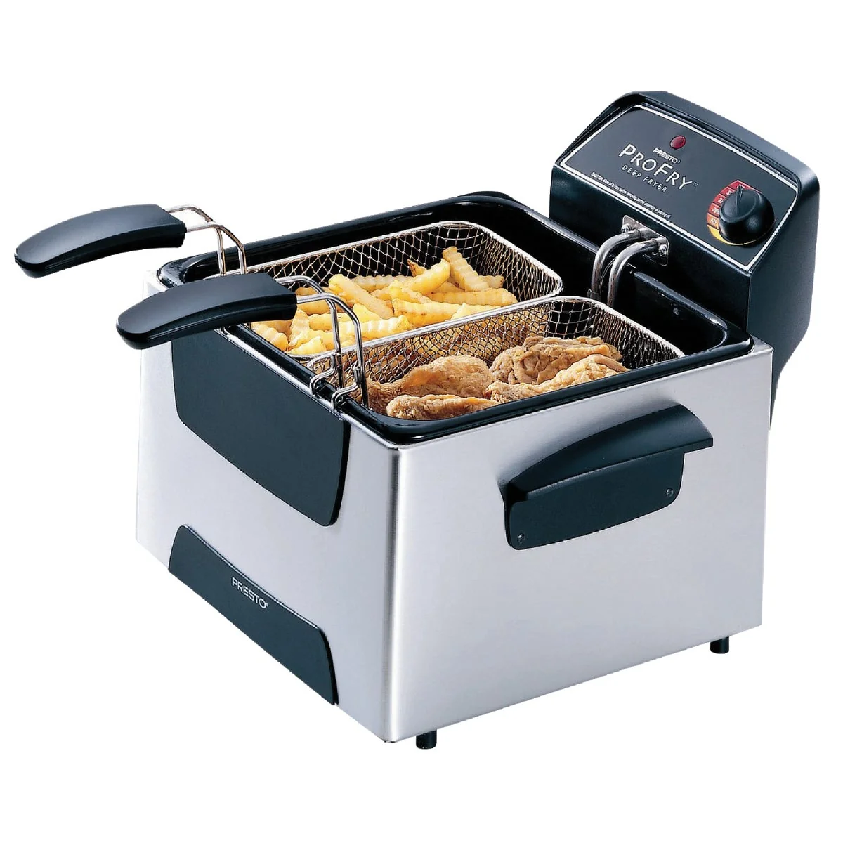 Responsible Presto ProFry 3 Qt. Silver Aluminum Dual Basket Deep Fryer Top-Quality