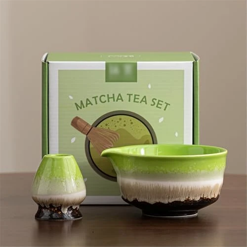 Luxury Ceramic Matcha Kit for Breakfast Afternoon Tea Contains Bowl Tea Brush Stand Exceptional