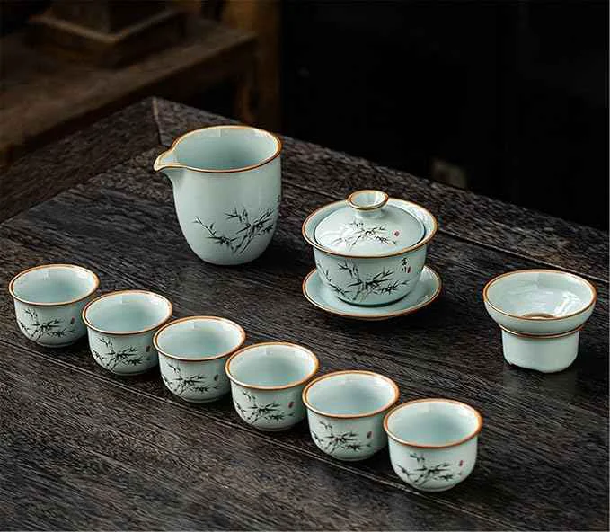 Premium Material Kiln Tea Set Complete Brewing Teapot and Cups-suit1 Classic