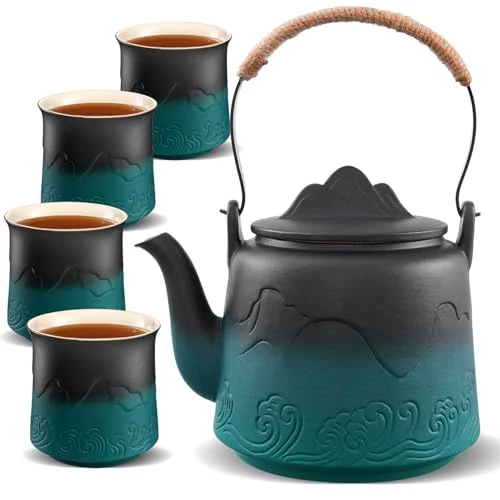 Durable Ceramic Teapot with Infuser Contemporary