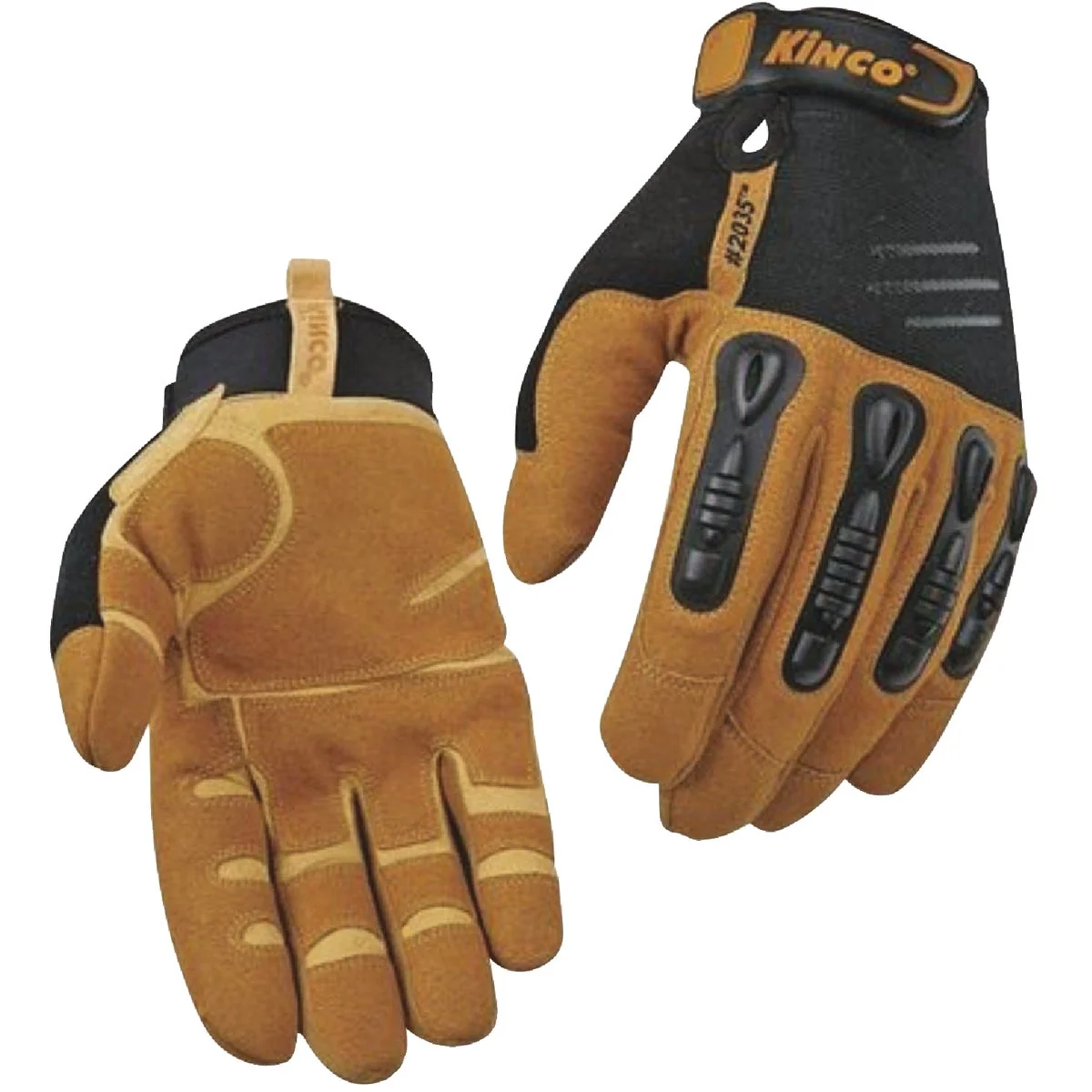 Prestigious KincoPro Foreman Men's XL Black Polyester-Spandex Fabric Work Glove Traditional