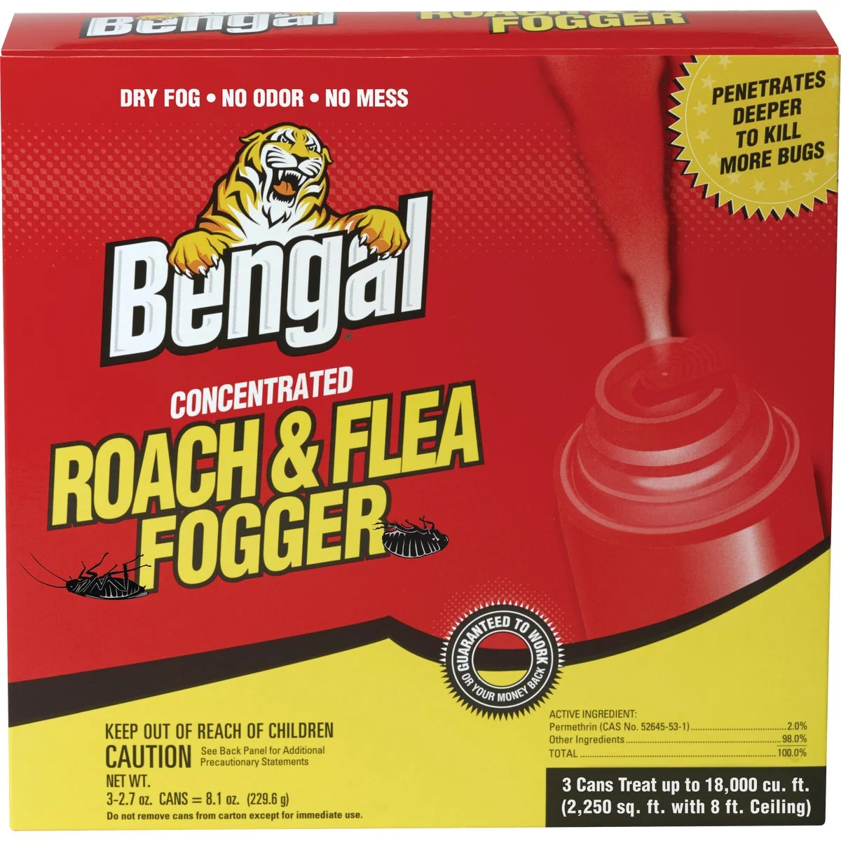 Genuine Bengal 2.7 Oz. Roach Flea Indoor Insect Fogger 3-Pack World-Class