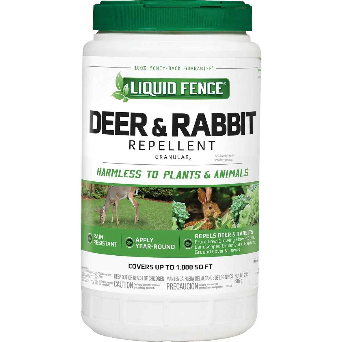High-Grade Liquid Fence 2 Lb. Granular Deer Rabbit Repellent Enhanced