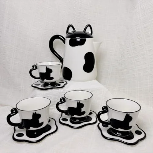 Responsible Ceramic Cat Tea Set Eco-Friendly