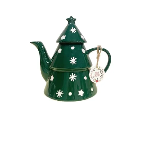 High-Grade Christmas Tree 28oz Teapot Clean