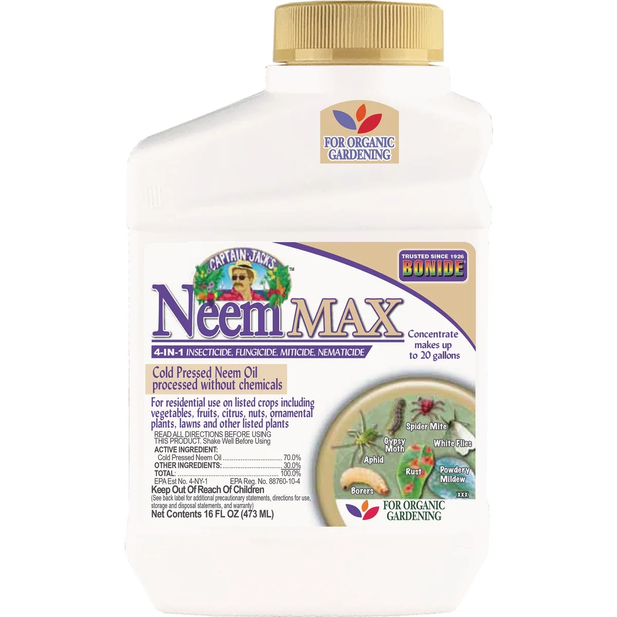 Easy-to-Use Bonide Captain Jack's 1 Pt. Concentrate Neem Oil Insect Killer First-Class