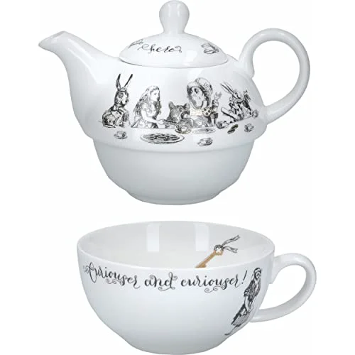 Excellent Alice in Wonderland Teapot and Cup Set For 1 in Gift Box Organic