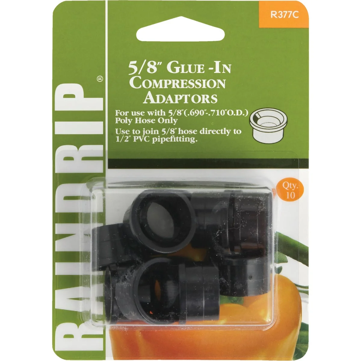 Crafted Raindrip 5 8 In. PVC x 5 8 In. Compression Glue-In Hose-To-Drip Adapter 10-Pack Functional
