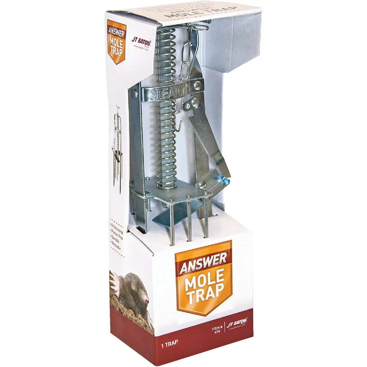 Stylish JT Eaton Steel Plunger Mechanical Mole Trap Smart