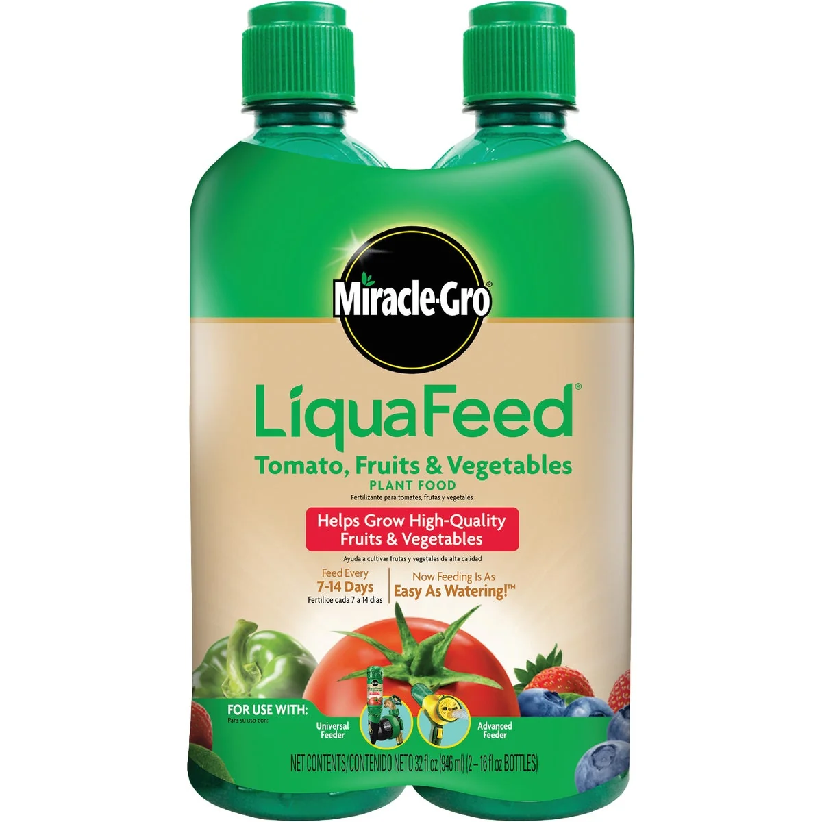 Superior -Gro LiquaFeed 16 Oz. 9-4-9 Ready To Use Liquid Tomato Fruits Vegetable Food 2-Pack Dependable