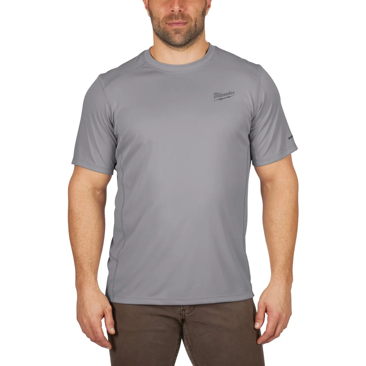 Solid Milwaukee Workskin XL Gray Short Sleeve Men's Lightweight Performance Shirt Functional