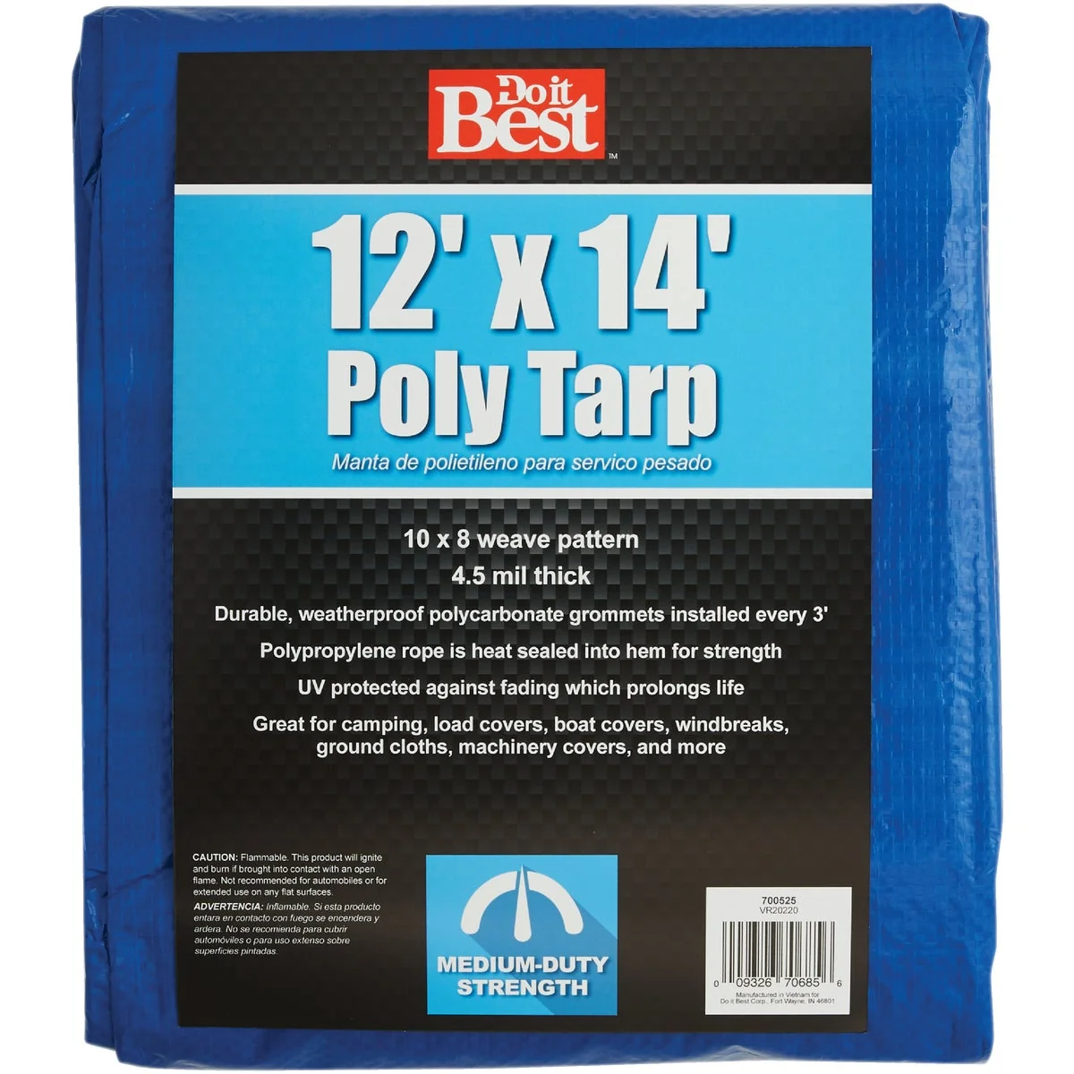 Premium Material Do it Blue Woven 12 Ft. x 14 Ft. Medium Duty Poly Tarp Quality