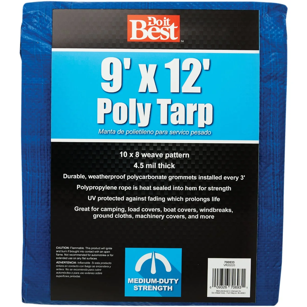 Contemporary Do it Blue Woven 9 Ft. x 12 Ft. Medium Duty Poly Tarp Exceptional