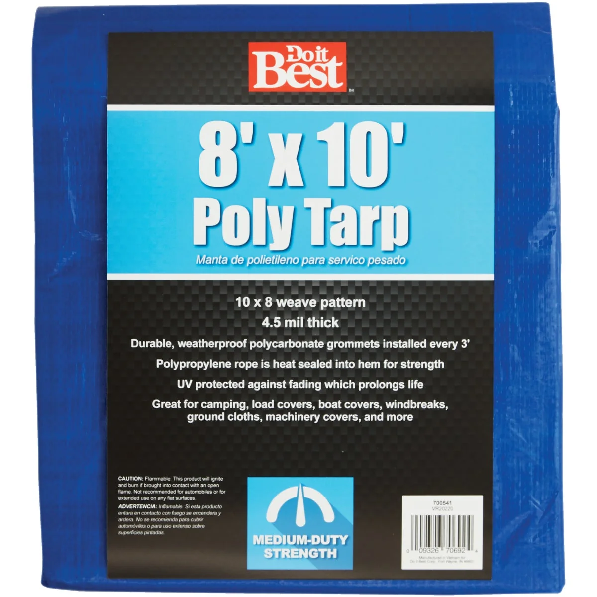 Durable Do it Blue Woven 8 Ft. x 10 Ft. Medium Duty Poly Tarp Excellent