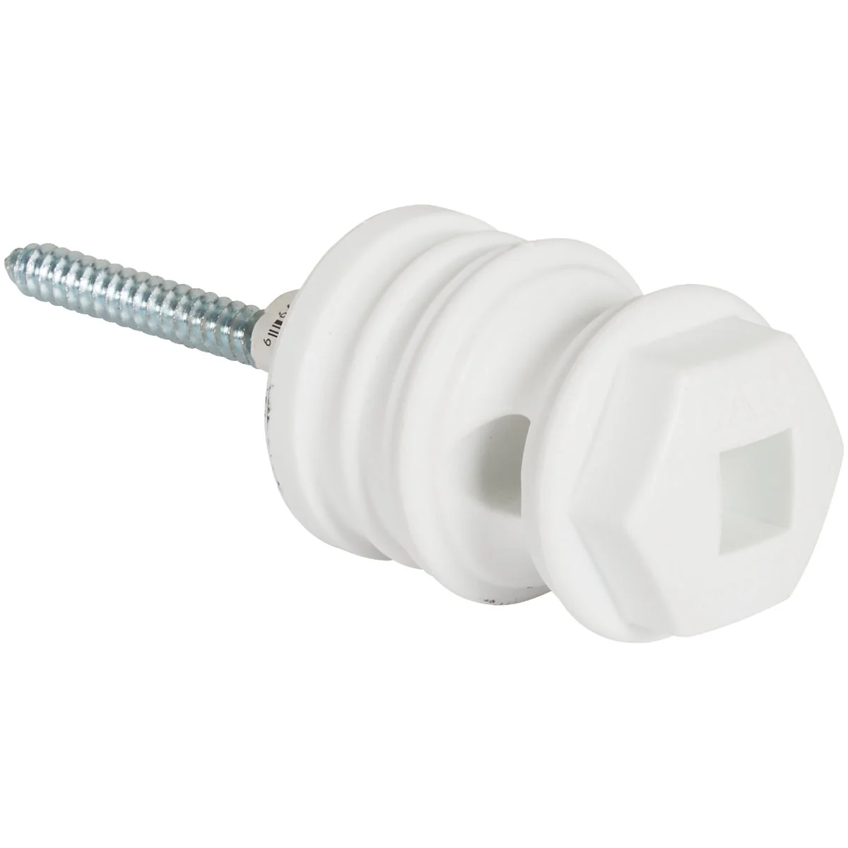 Outstanding Dare Screw-On White Polyethylene Hex Head Electric Fence Insulator Classic