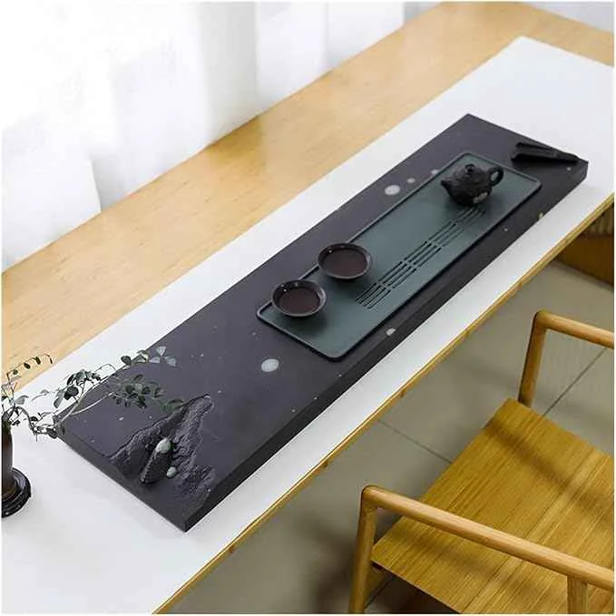 Comfortable Tea Set Inkstone Tea Tray Office Living Room Modern Gift Purple Dragon Jade Stone Head Large Tea Table For Home Use Chinese Tea Set Environmentally Friendly