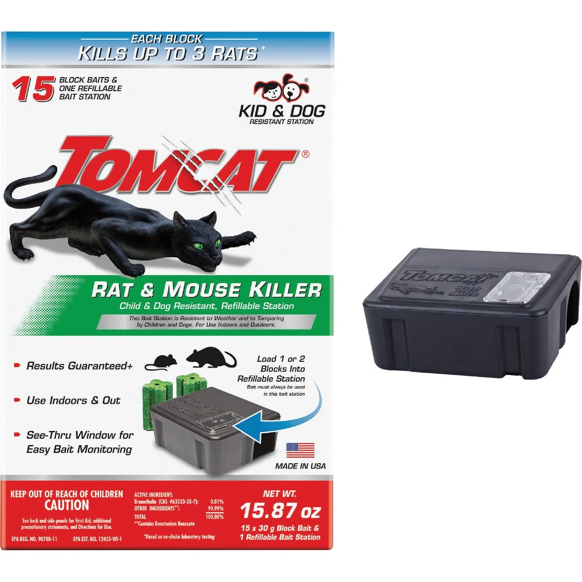 Specialty Tomcat Rat Killer II Refillable Rat Bait Station 15-Refill Enhanced