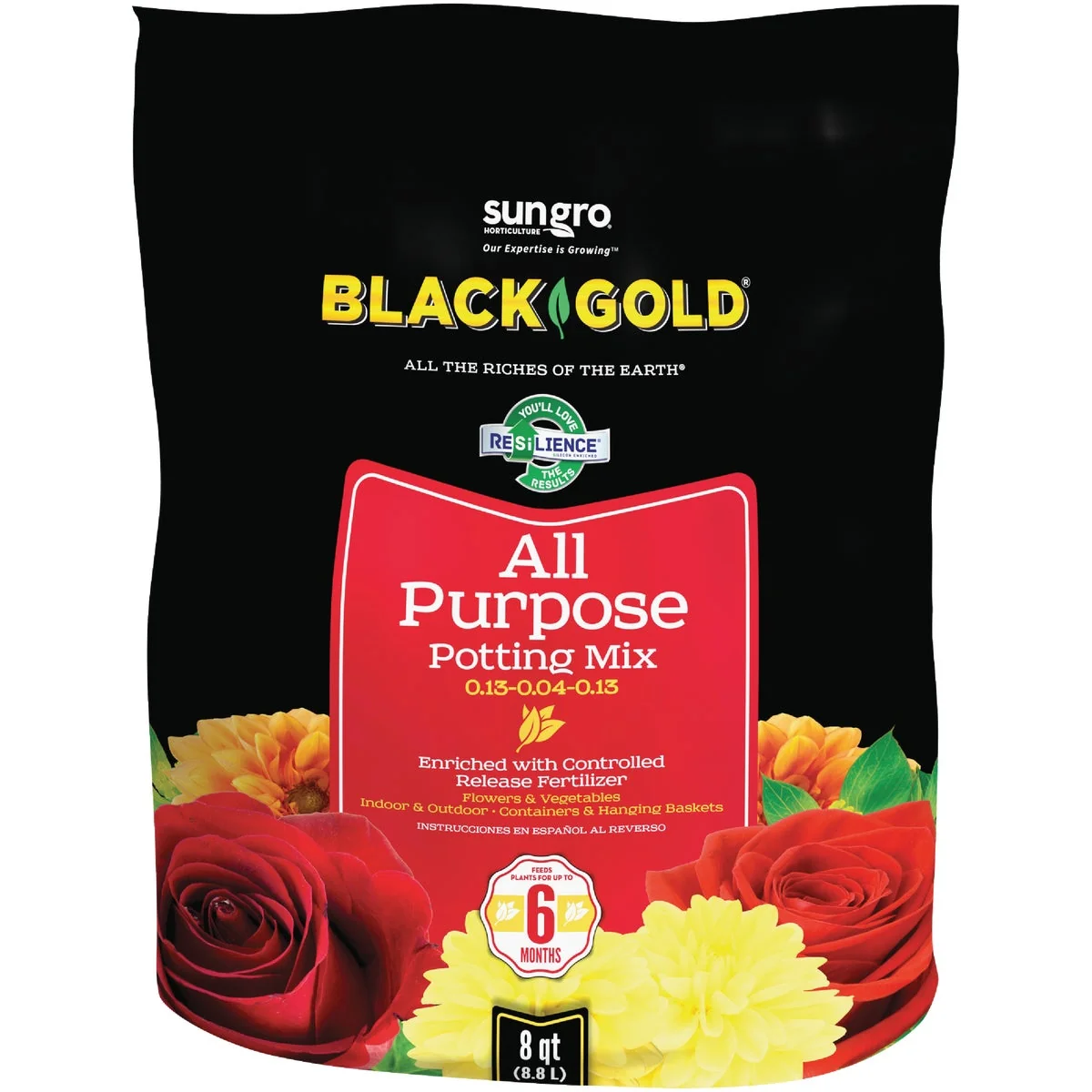 Fast Black Gold 8 Qt. 6 Lb. All Purpose Potting Soil Detailed