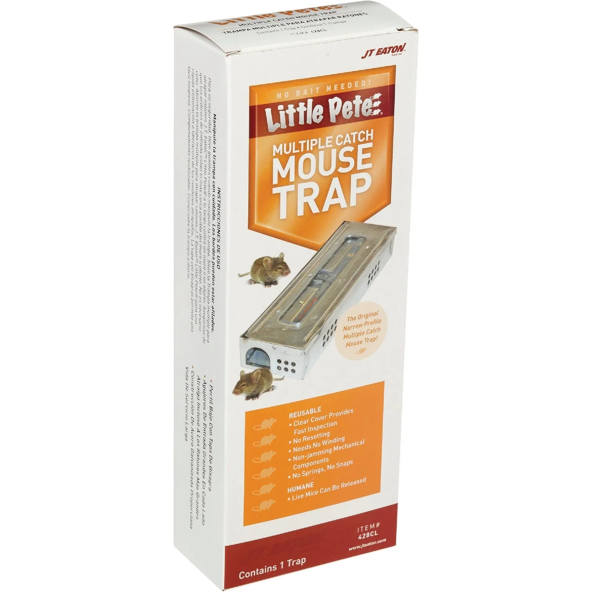 Innovative JT Eaton Little Pete Mechanical Mouse Trap with Clear Inspection Window 1-Pack Fine Crafted