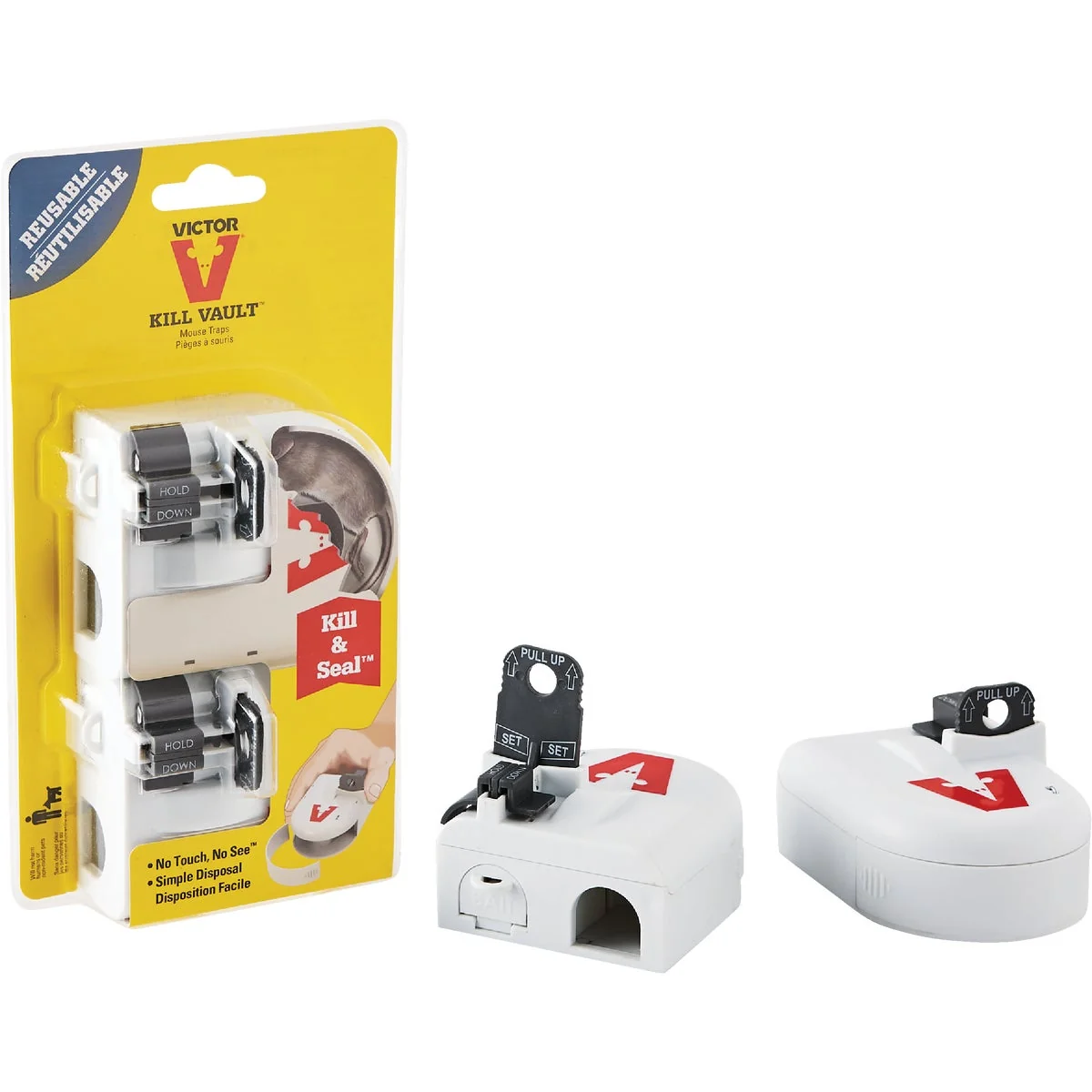 Innovative Victor Kill And Seal Mechanical Hygienic Mouse Trap 2-Pack Crafted