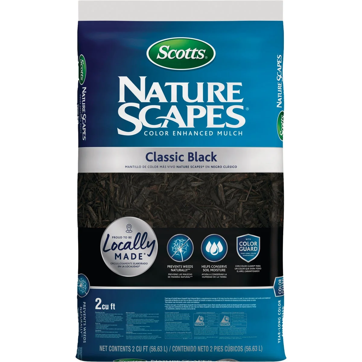 World-Class Scotts Nature Scapes 2 Cu. Ft. Classic Black Shredded Hardwood Mulch Comfortable