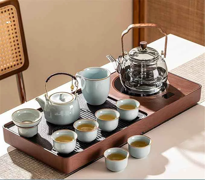 Detailed Fully Automatic Tea Tray Set Electric Kettle and Brewing Station-suit12 Stylish