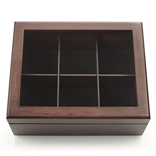 Optimized Tea Box Luxury Wooden Tea Bag Organizer from The Apace Premier Collection Long-Lasting
