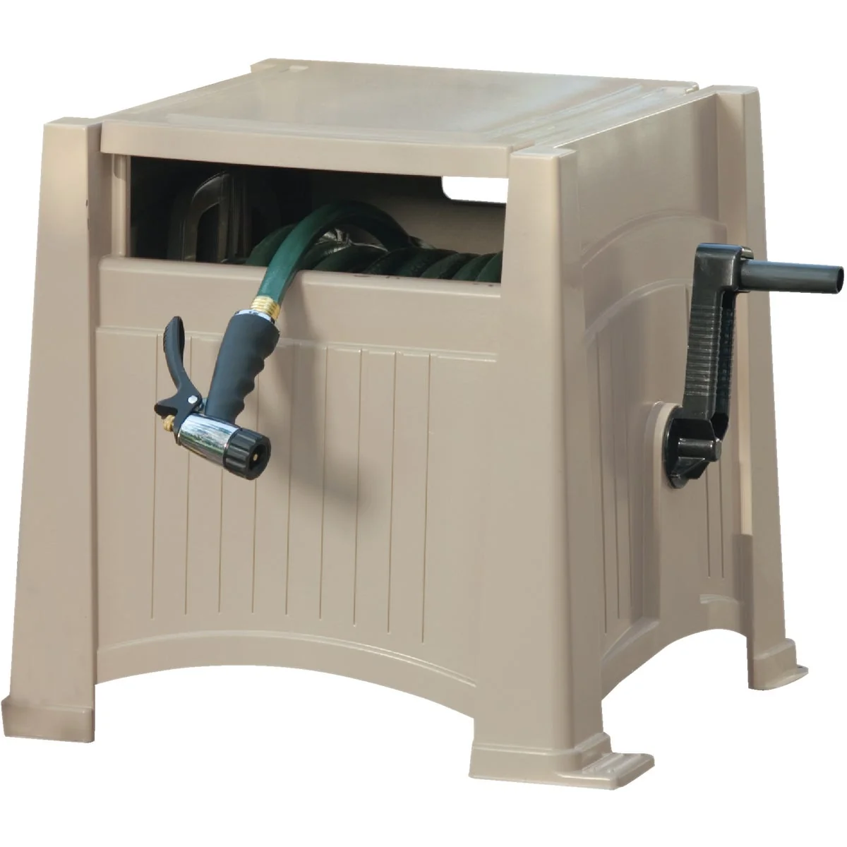 Minimalist Suncast Hose Hideaway 165 Ft. x 5 8 In. Taupe Resin Hose Reel Sustainable