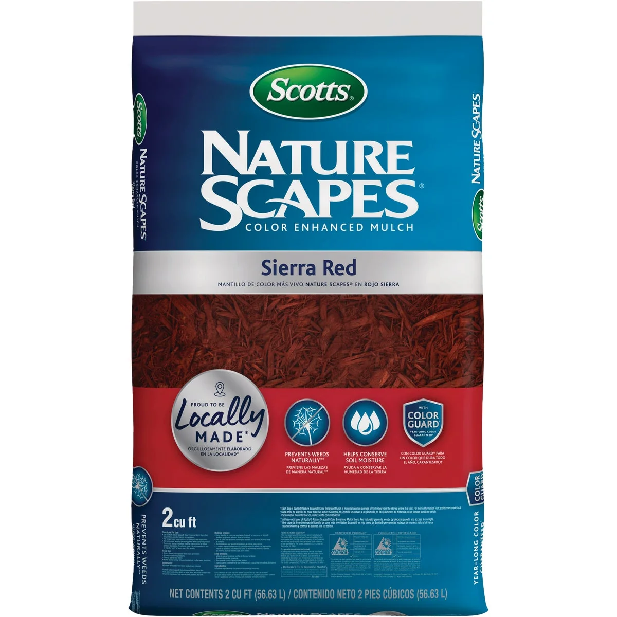 Premium Scotts Nature Scapes 2 Cu. Ft. Sierra Red Shredded Hardwood Mulch Organic