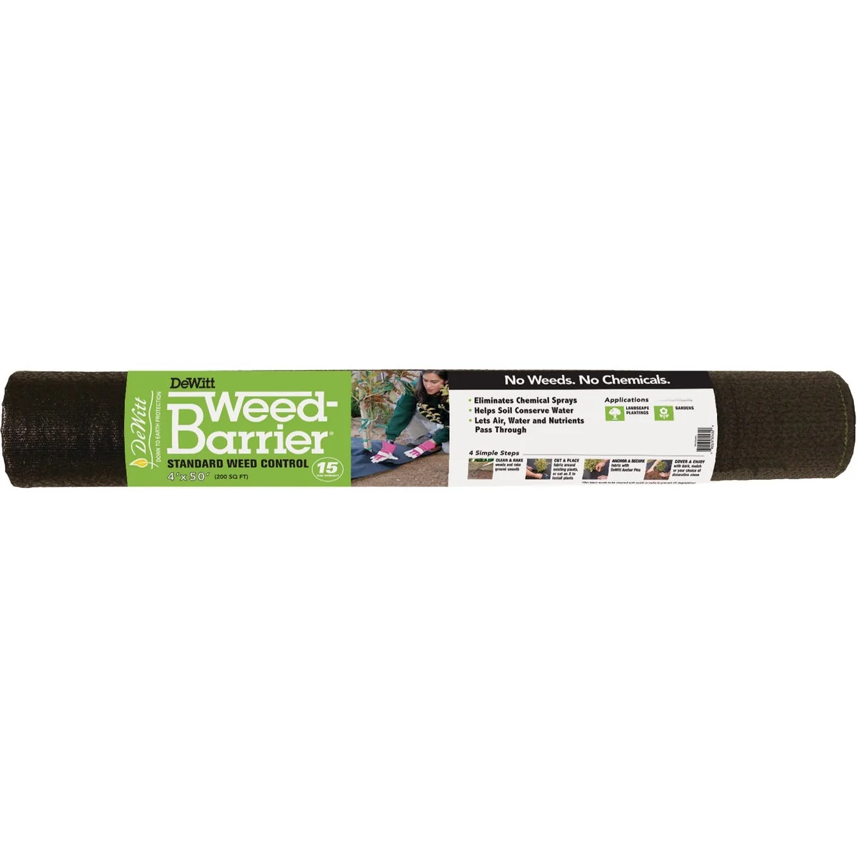 Prestigious DeWitt Weed Barrier 4 Ft. W. x 50 Ft. L. Pointbond Polypropylene 15-Year Weed Control Landscape Fabric Stylish