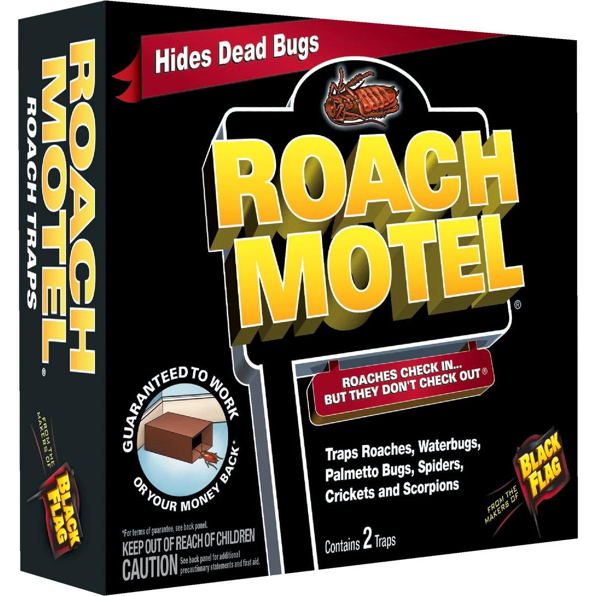 High-Performance Black Flag Roach Motel Roach Bait Glue Trap 2-Pack Quality