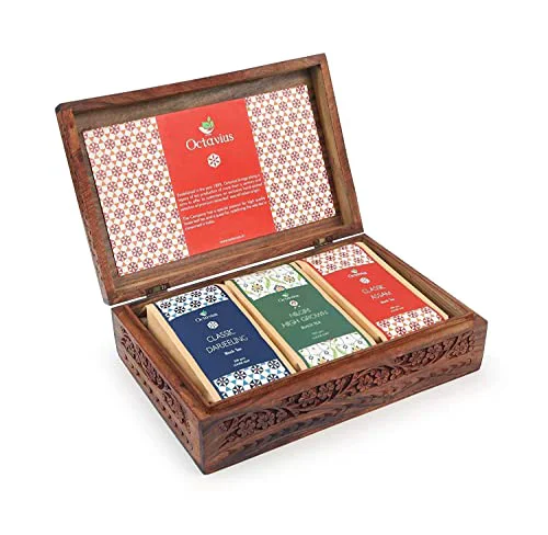 Recyclable Wooden Caddy Tea Sampler Pack 60 Count Exclusive