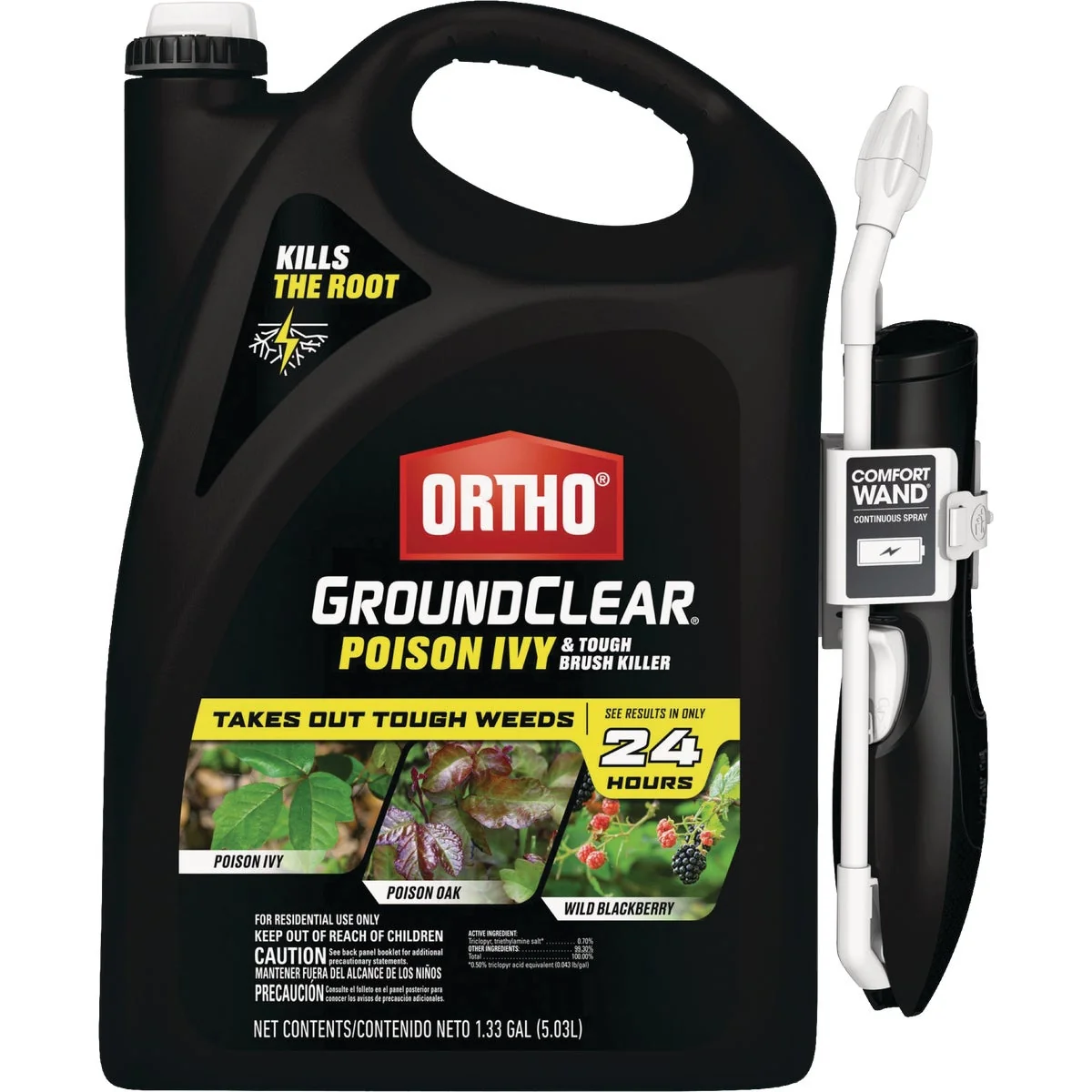 Exclusive Ortho GroundClear 1.33 Gal. Ready To Use Poison Ivy Tough Brush Killer with Comfort Wand Effective