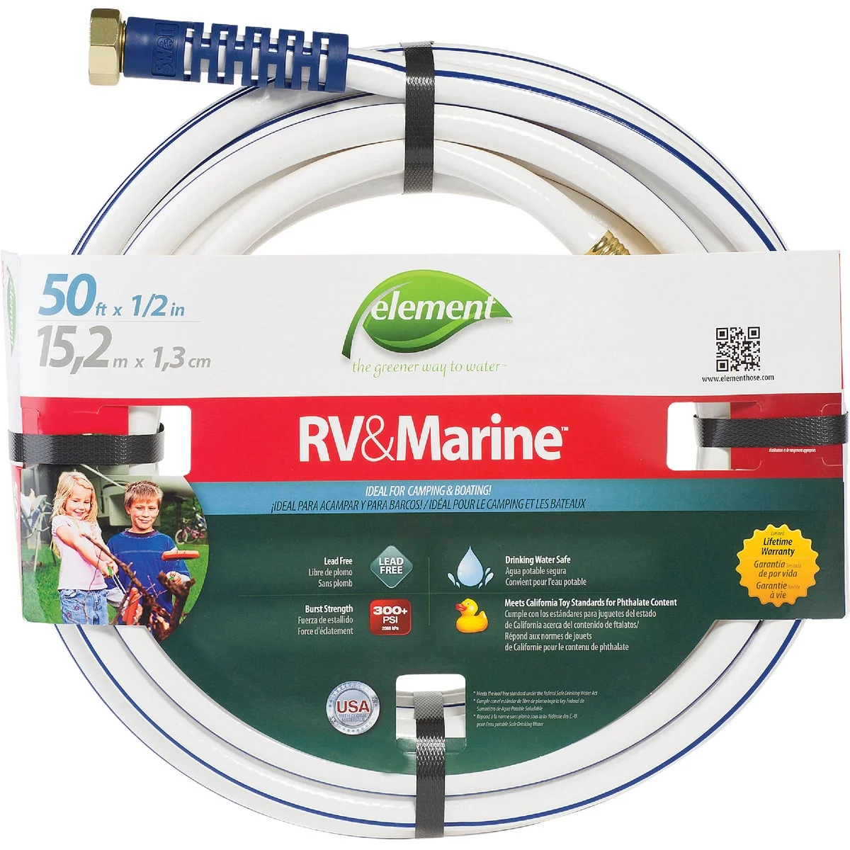 Fashionable Element RV Marine 1 2 In. Dia. x 50 Ft. L. Drinking Water Safe Hose Pure