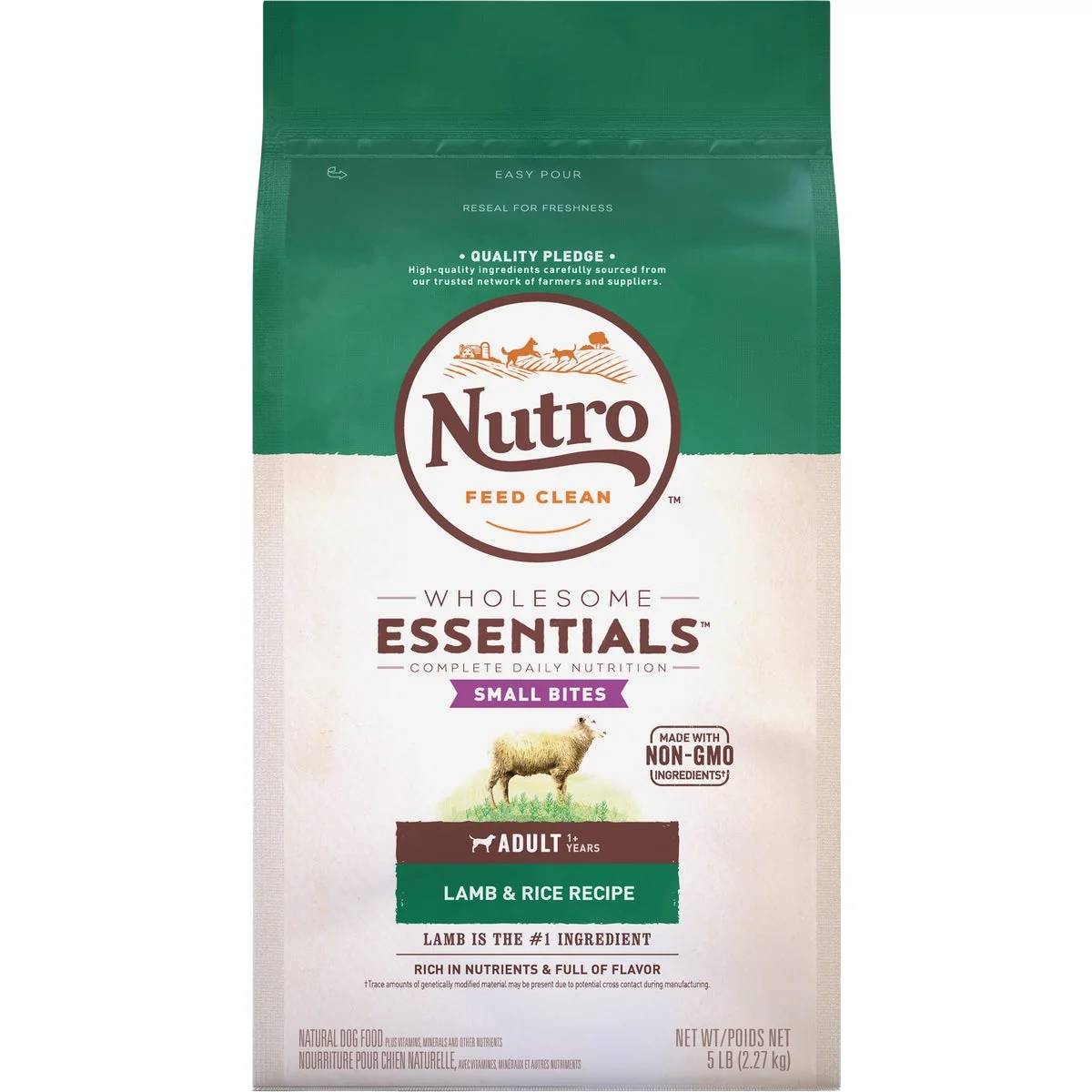 Certified Nutro Wholesome Essentials Small Bite 5 Lb. Lamb Rice Adult Dry Dog Food Clean