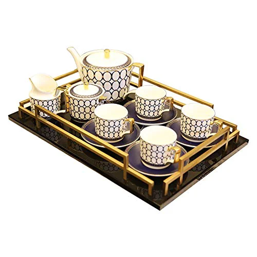 Functional Tea Set Porcelain Afternoon Tea Set Tea Cup Gift Set Tea Pack Tea Cups and Saucer Teapot Sugar Bowl Cream Jug Modern Light Coffee Luxury Service Elite