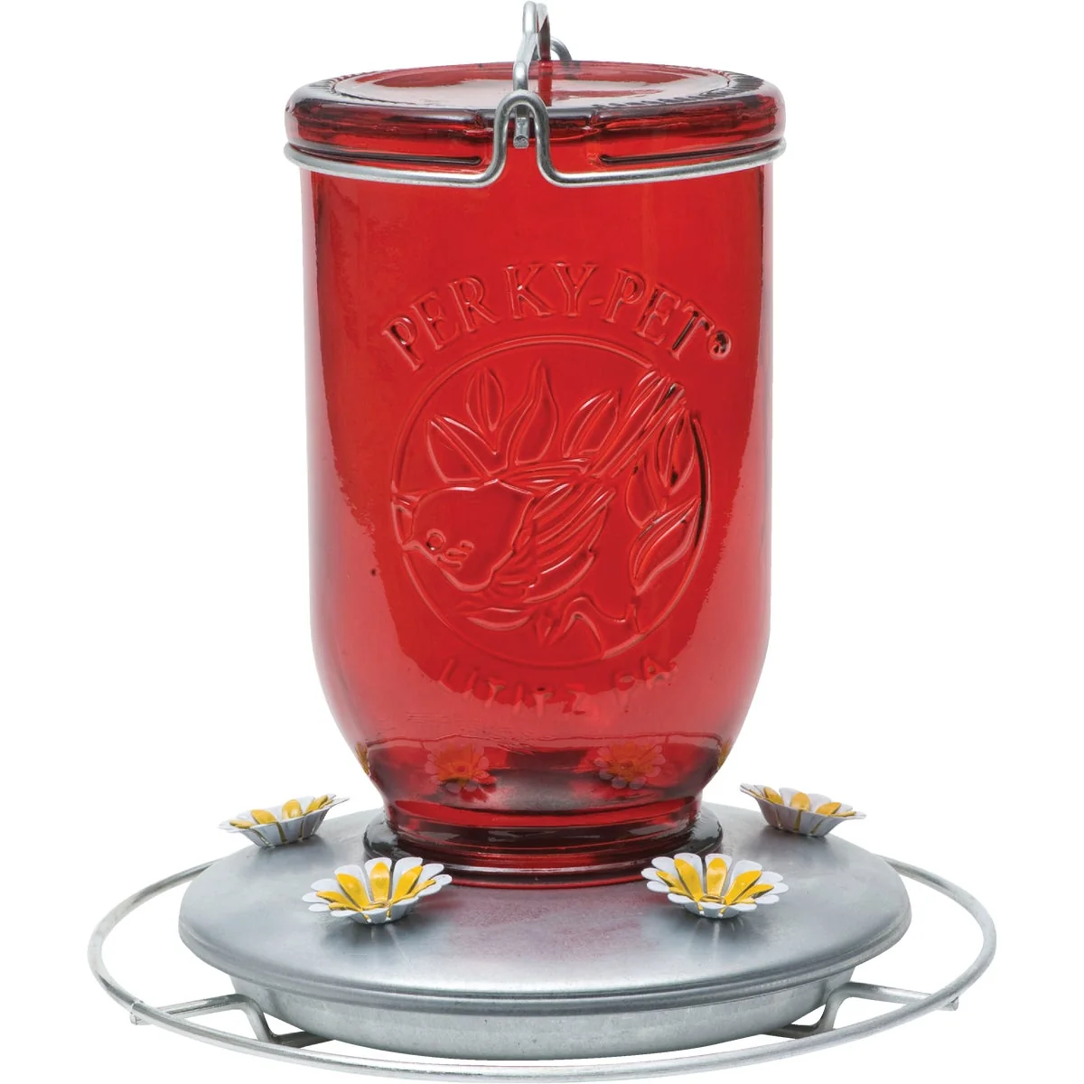 Enhanced Perky-Pet 32 Oz. Glass Mason Jar Hummingbird Feeder Organic