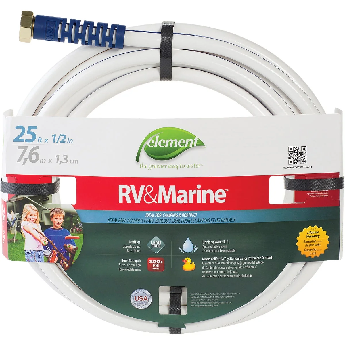 Easy-to-Use Element RV Marine 1 2 In. Dia. x 25 Ft. L. Drinking Water Safe Hose Specialty