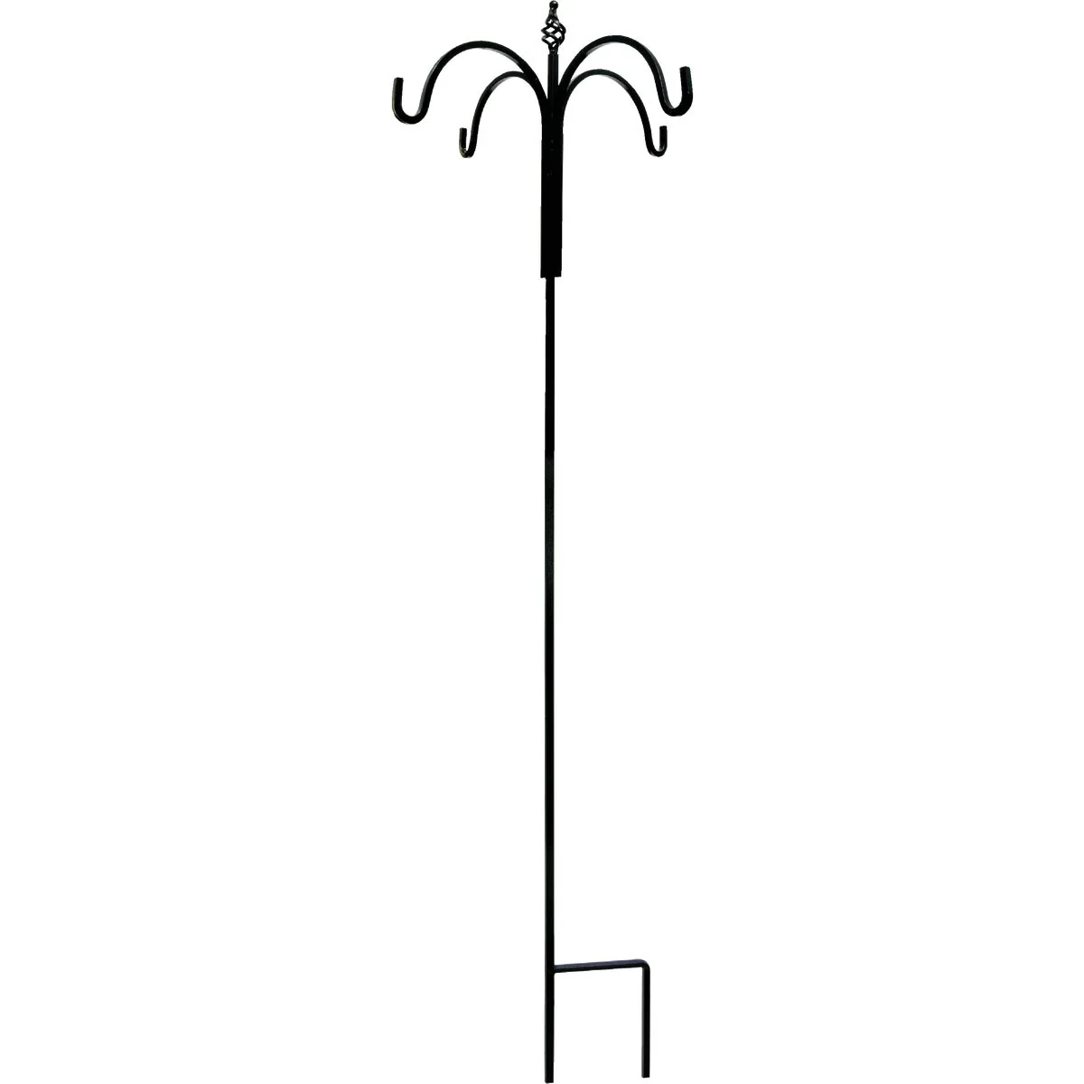 Top-Quality American Gardenworks 90 In. Black Steel Spiral Twist Top 4-Hook Shepherd Rod Hanger First-Class