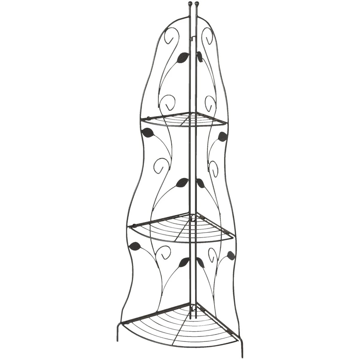 Sophisticated Garden Black Steel 45 In. Corner Plant Stand Clean
