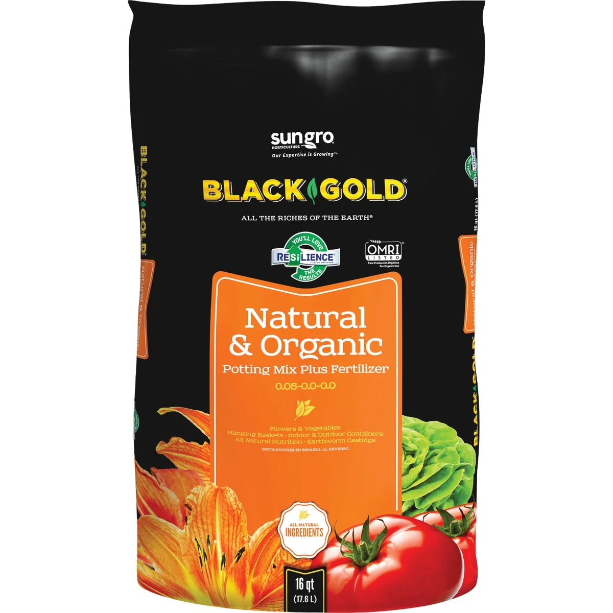 Crafted Black Gold 16 Qt. 13-1 3 Lb. All Purpose Natural Organic Potting Soil Official