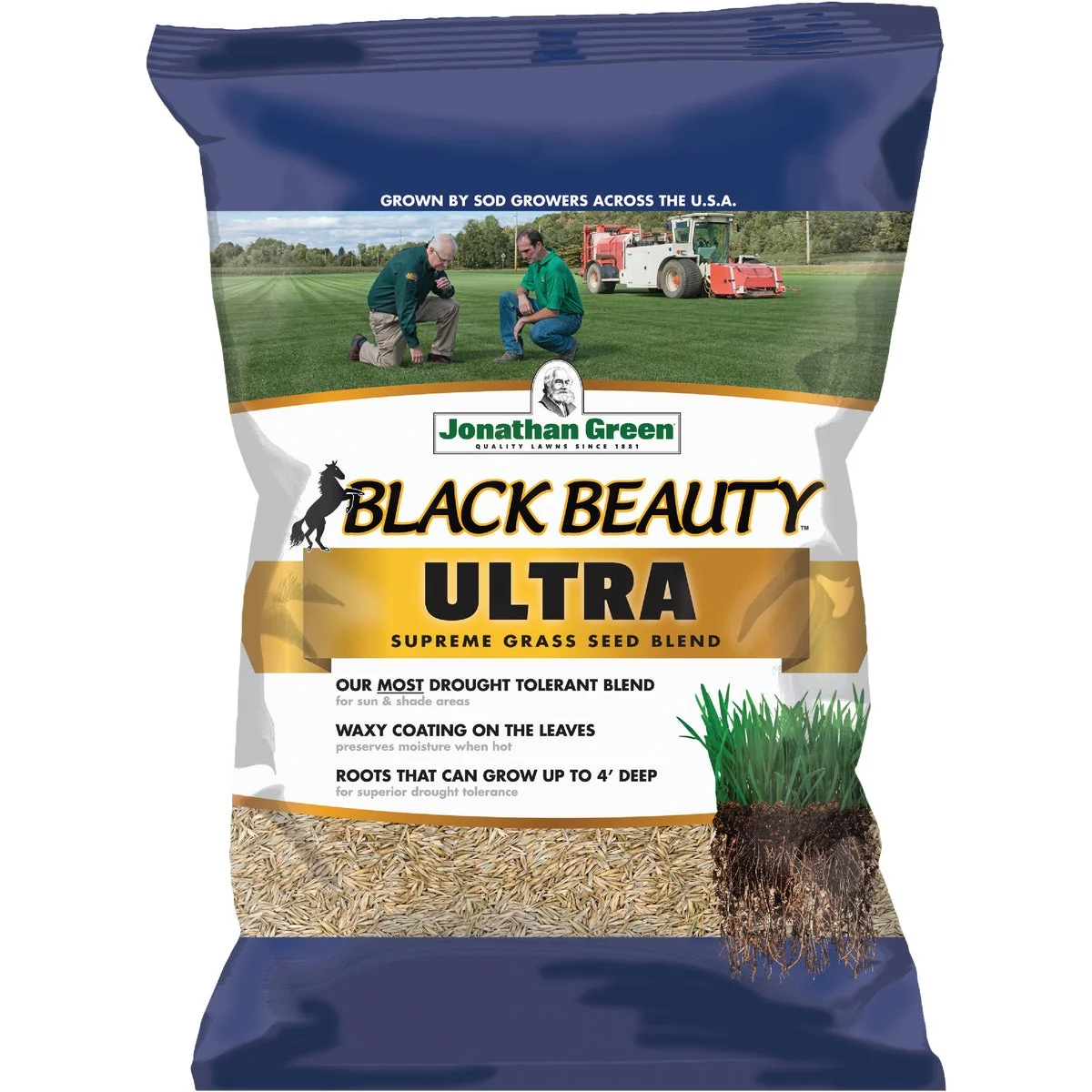 High-Grade Jonathan Green Black Beauty Ultra 25 Lb. 5000 Sq. Ft. Coverage Tall Fescue Grass Seed Easy-to-Use