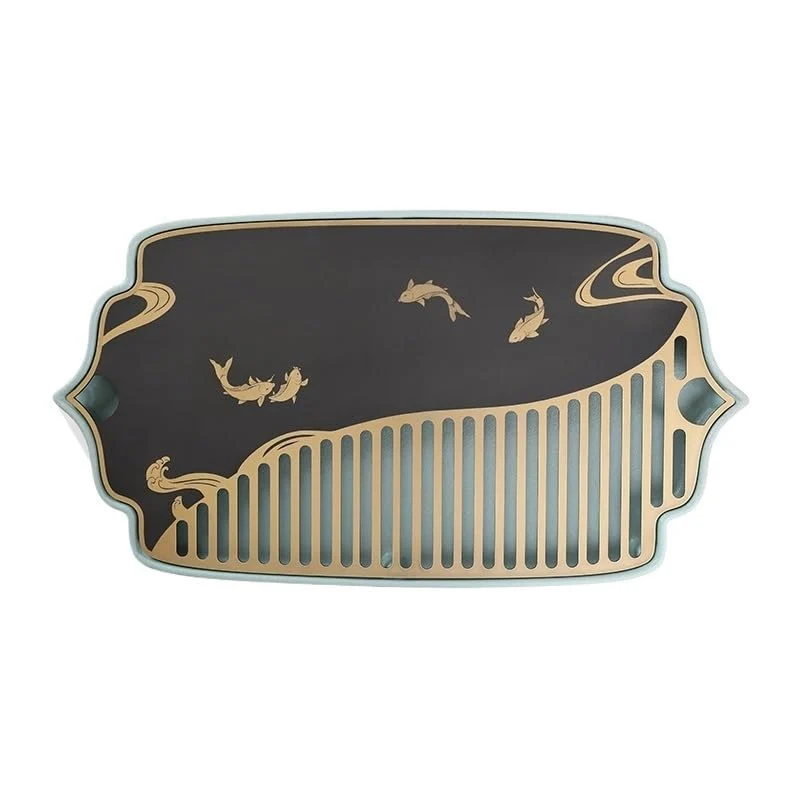 High-Performance Tea Set Household Brass Chinese Dry Tea Table Office Water Storage Tea Tray Exceptional