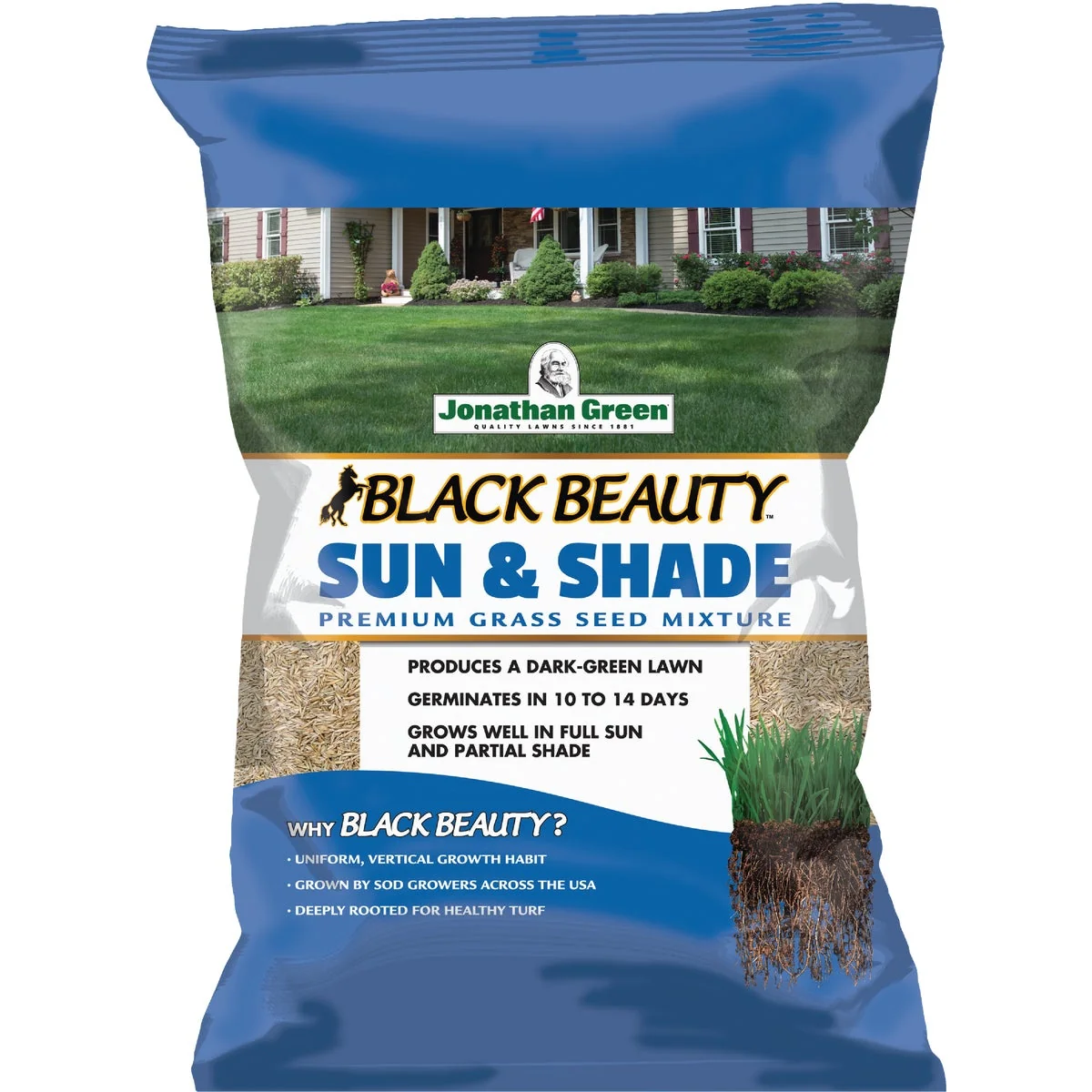 Verified Jonathan Green Black Beauty 25 Lb. 9375 Sq. Ft. Coverage Sun Shade Grass Seed Excellent