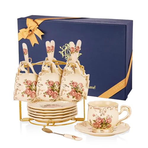 Consistent Tea Cups and Saucers Set of 6 6 Count Casual