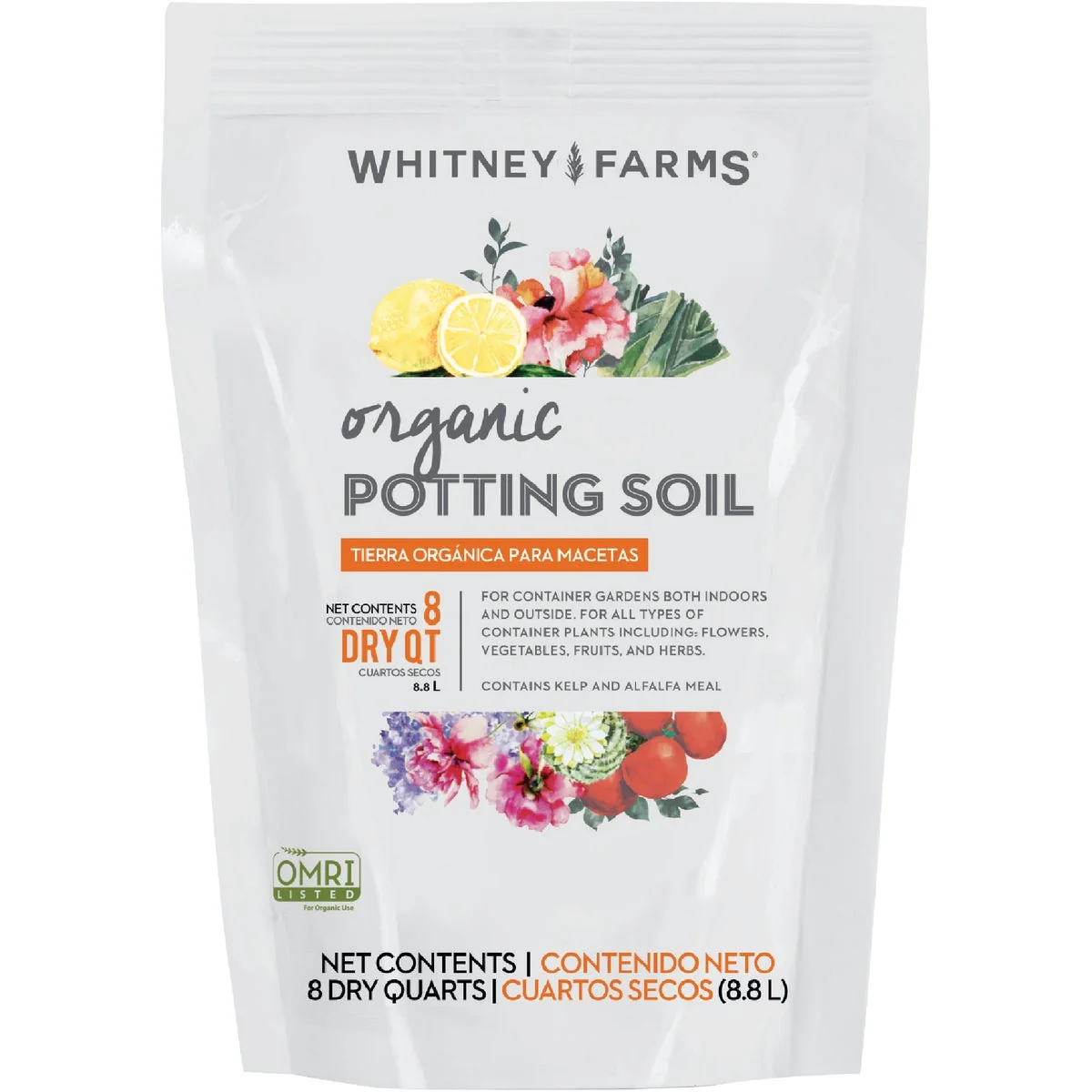 Powerful Whitney Farms 8 Qt. 4-1 2 Lb. All Purpose Organic Potting Soil Elite