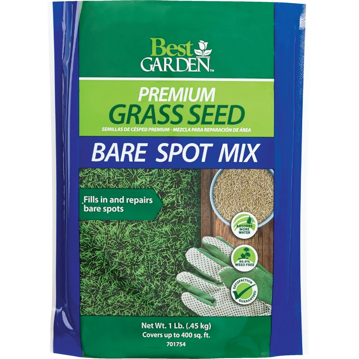 Secure Garden 1 Lb. 250 Sq. Ft. Coverage Ryegrass Red Fescue KY Bluegrass Grass Seed Breathable