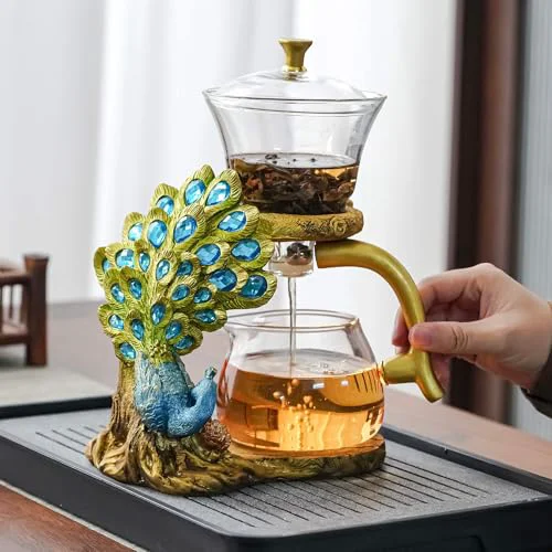 Eco-Friendly Glass Teapot Set with Infuser Semi Automatic Tea Set Teapot 3 Count Stylish