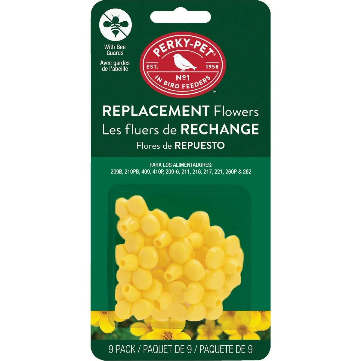 Easy-to-Use Perky-Pet Plastic Yellow Hummingbird Feeder Flower 9-Pack Exceptional